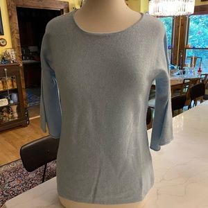 New Kinross cashmere sweater with ballet neck blue